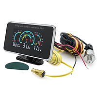 Tableau combiné universel 3 en 1 pour voiture 12V/24V LCD numérique pour camion, voiture, pression d'huile, tension, température de l'eau avec capteurs 1/8 NPT