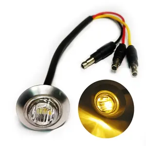 2024 trending Luces 3/4" dual Color indicator Clear Lens 12V 24V lamp Amber Truck Trailer LED Side marker Light with metal ring