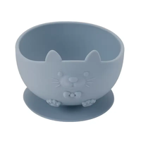 Ensemble de bols écologiques pour bébé avec logo personnalisé, design de sécurité pour petit chat, vaisselle en silicone de qualité alimentaire pour manger et se nourrir