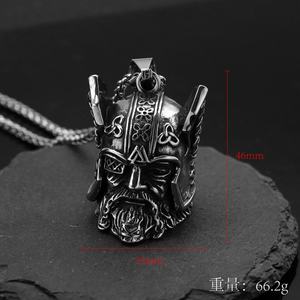 Nueva Campana de Motocicleta de Acero Inoxidable Estilo Vikingo Nórdico Vintage con Cabeza de Guerrero de un Ojo - Product Image 2