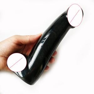 2020 lanzó hecho a mano 17cm consolador masaje rollerr negro obsidiana juguetes sexuales para el cuerpo - Product Image 1
