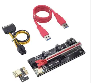 Ver 010C PCI-E PCI E Espresso 1X per 16X Riser Extender Scheda SATA 15 Pin 6 Pin 4 PIN 3 di Alimentazione