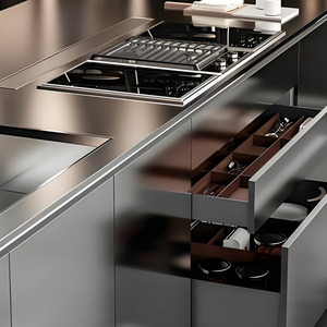 Cucina Componibile in Acciaio Inox di Alta Qualità, Design Moderno con Isole e Armadietti - Product Image 3