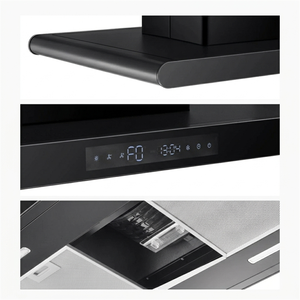 <span class=keywords><strong>Hotte</strong></span> de <span class=keywords><strong>cuisine</strong></span> îlot noire 90 cm, puissante, en acier inoxydable, à montage au plafond, avec commandes tactiles avant et arrière, <span class=keywords><strong>pour</strong></span> <span class=keywords><strong>cuisine</strong></span> <span class=keywords><strong>ouverte</strong></span> - Product Image 2