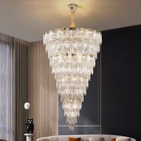 Lustre en cristal de luxe sur mesure, pour salon à haut plafond, villa, club-house, salle de banquet, luminaires personnalisés