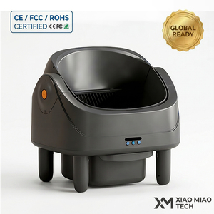 Caja de Arena Inteligente Negra Extra Grande con Diseño Tecnológico, Robot <span class=keywords><strong>Autolimpiable</strong></span> <span class=keywords><strong>para</strong></span> Gatos de hasta 15 kg con Tapete - Product Image 1