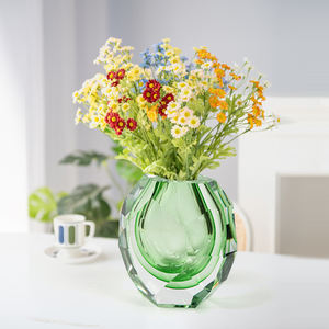 Hot Sale High-End Hand Blown Double Green <strong>Murano</strong> Art Crystal <strong>Vase</strong> for Living Room/study/wedding - Product Image 2