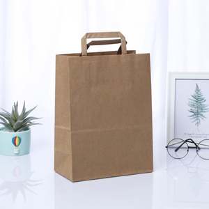 Medium White Kraft <b>Paper</b> <b>Bags</b> with Handles for Favors Grocery Retail Party Birthday Shopping Goody Craft Take Out Sacks - Product Image 2