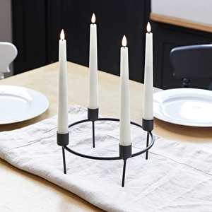 Centre de table Luna Circle à 4 bougies coniques, fait main, en cire de paraffine et de soja, sans fumée, non parfumé, pour Pâques, activités religieuses, Noël - Product Image 1