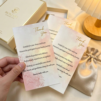Carte de remerciement personnalisée en papier nacré avec estampage à chaud doré, carte d'insertion personnalisée pour emballage