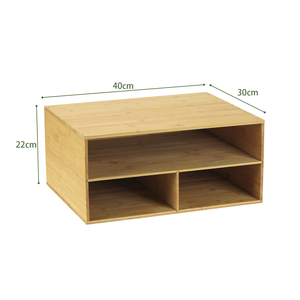 Bambus-Druckerständer mit Aufbewahrung Multifunktionales 2-stufiges Papierorganisationsregal für Zuhause, Büro und Schule - Product Image 2