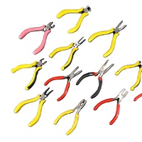 Kit de pinces métriques miniatures en acier au carbone pour la fabrication de bijoux et la perlage, avec poignée souple, à dents, à bec plat long, isolées, pour fil, OEM