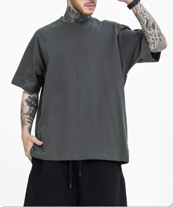 Venta caliente de alta calidad de gran tamaño de talla grande de impresión personalizada al por mayor camiseta gris en blanco para los hombres - Product Image 1