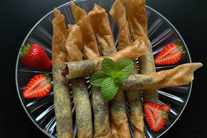 Haricots rouges surgelés et croustillants Rouleau de printemps Collation de pâtisserie <span class=keywords><strong>végétarienne</strong></span> en gros pour fournisseur de restaurant OEM Dim Sum - Product Image 2