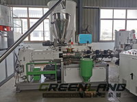 Máquina de WPC Greenlandplast, máquina de fabricación de postes de plástico reciclado, línea de producción de cercas de jardín de plástico y madera