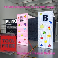 Stand d'exposition modulaire en aluminium 10x20 pour vêtements, avec espace de rangement, portable, pour salon professionnel