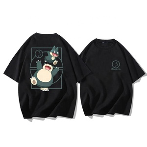 T-shirt à manches courtes en pur coton pour hommes et enfants, motif Pokémon Anime Cobrand Cards Beast, coupe ample, tendance estivale - Product Image 6