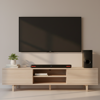 Système audio OEM, système de cinéma maison BT, caisson de basses passif, haut-parleur de 8 pouces, 2 enceintes, barre de son TV en aluminium et plastique, 80W