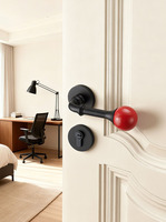 Vente chaude Serrures de porte en laiton antique couleur café pour portes en bois Ensemble de serrures à boule ronde en céramique pour chambre d'enfant