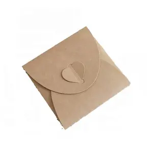Özel yüksek kaliteli CD ambalaj Kraft kağdı zarf geri dönüşümlü renkli zarif zarflar küçük davetiye ayıklayacaktır zarf