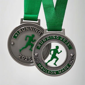 Médaille de sport personnalisée de haute qualité en gros, nouvelle récompense, impression UV, plaquée argent, médaille de course en métal pour souvenir - Product Image 5