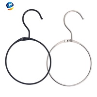 En gros, Cintre à anneau ouvert 120 mm en fer finition brillante, à un seul niveau, pour foulards et vêtements, organisateur de vêtements multifonctionnel et gain de place