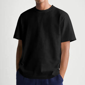 Camiseta de Cuello Redondo Gruesa de Alta Calidad al por Mayor, Camiseta Cuadrada de Diseñador para Hombre, Hombros Caídos, 100% Algodón, Camisetas Extra Grandes Lisas - Product Image 4