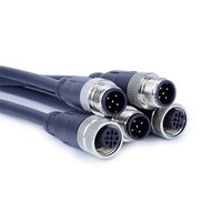 Connecteur aviation M12 4 broches 5 broches 8 broches femelle, câble blindé étanche PUR