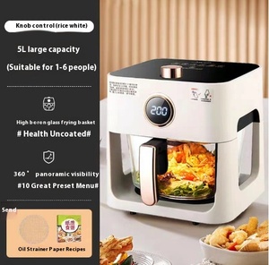 Nouvelle friteuse numérique sans huile en acier inoxydable 6L Friteuse électrique Friteuse à air rapide intelligente Pot en verre visible de 6 litres - Product Image 2