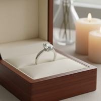 Bague de fiançailles en argent avec diamant de laboratoire rond brillant de 1 carat, certifié IGI