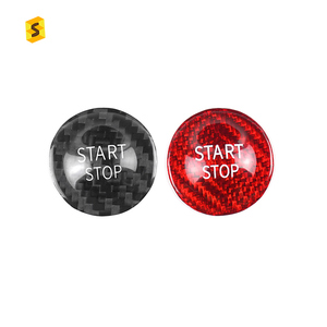 Cubierta de botón de arranque y parada de carbono Shasha, accesorios interiores de fibra de carbono Real, decoración para <span class=keywords><strong>Renault</strong></span> Koleo Corega 2016 + - Product Image 1