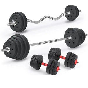 Gym Equipment Fitness & Body Building Adjustable Weight Dumbbell Barbell Set