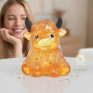 Juguete Blandito de Maltosa con Forma de Vaca Highland Adorable, con Cuernos Grandes, para Aliviar el Estrés, Suministros para Fiestas de Halloween, Regalos - Product Image 3
