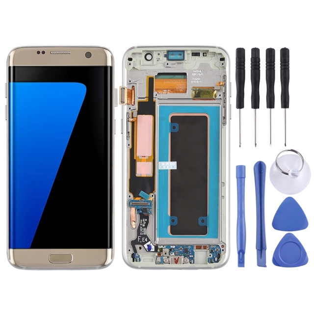 Hot Selling Original Super AMOLED Material LCD Screen and Digitizer Full Assembly with Frame for Galaxy S7 Edge / G935F / G935FD