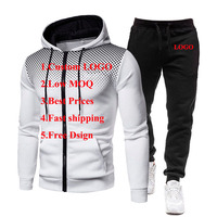 Survêtements de fitness et de jogging à capuche pour hommes, ensembles de 2 pièces avec impression et logo personnalisé, costumes de sports d'hiver à bas prix