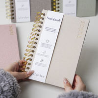 Carnets de notes A5 en lin à couverture rigide pour cadeaux promotionnels en gros – Série Achievher