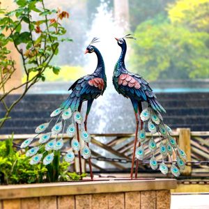 Outdoor Metal <strong>Peacock</strong> Ornament Brown Powder Coated Handmade Garden Decor For Home Patio Yard - Product Image 5