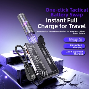 Batería Modular Desmontable de 22.5W con Carga Rápida, Cable Desmontable con Cordón, Banco de Energía Portátil de 5000mAh - Product Image 3