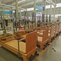 Nuevo Reformer de Yoga y Pilates Profesional de Madera de Haya de Alta Calidad para Gimnasios, Estudios de Fitness, Clínicas de Fisioterapia y Uso Corporal