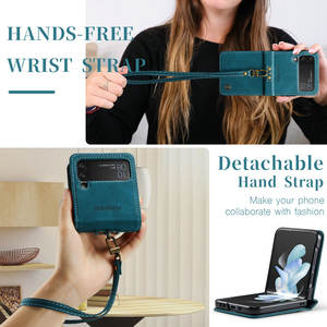 Étui en cuir rétro magnétique de luxe <span class=keywords><strong>2022</strong></span> pour <span class=keywords><strong>Samsung</strong></span> <span class=keywords><strong>Galaxy</strong></span> <span class=keywords><strong>Z</strong></span> <span class=keywords><strong>Flip</strong></span> 4, housse de dragonne pliable pour <span class=keywords><strong>Galaxy</strong></span> <span class=keywords><strong>Z</strong></span> <span class=keywords><strong>flip</strong></span> 4 3 2 - Product Image 5