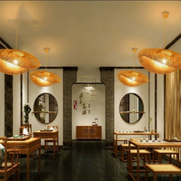 Lampe suspendue en bambou, lampe suspendue en rotin tissé à la main, luminaire en osier naturel pour la décoration de la maison, restaurant, hôtel