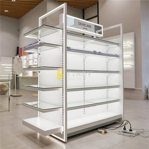 ที่กำหนดเองราคาโรงงานที่ทันสมัยแต่งหน้าร้านสีไม้เคาน์เตอร์ร้านค้าชั้นวางเครื่องสำอางแสดง - Product Image 3