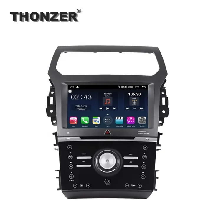 Thonzer 9" Touch screen Car Radio DVD GPS navigation for Manual AIR Version Ford Explorer (2012-2016) Android 10 4+32GB+8Core