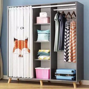 Nordique moderne simple ménage chambre <span class=keywords><strong>rideau</strong></span> simple assemblage multifonctionnel dessin animé armoires de rangement - Product Image 4