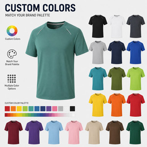 T-shirt de performance pour homme avec logo personnalisé, 180 g, ions argent antibactériens, séchage rapide, manches raglan, sport, gym, vente en gros, tailles S-4XL, ébène - Product Image 3