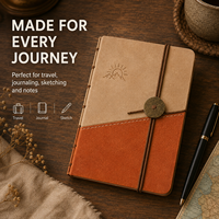 Carnet de voyage personnalisable haut de gamme fait main A5, couverture souple en PU, reliure filée, 100 feuilles pour journal de voyage et croquis