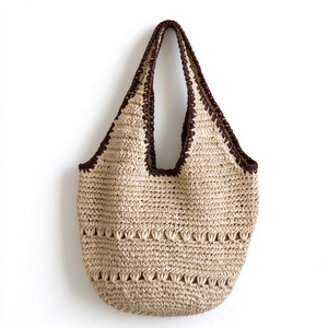 Sac fourre-tout en paille tressée de couleur unie fait main pour femmes, idéal pour la plage et la piscine, grande capacité, design élégant et tendance - Product Image 5