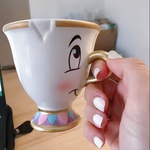 Taza <span class=keywords><strong>de</strong></span> Té <span class=keywords><strong>de</strong></span> Cerámica con Diseño <span class=keywords><strong>de</strong></span> <span class=keywords><strong>La</strong></span> <span class=keywords><strong>Bella</strong></span> <span class=keywords><strong>y</strong></span> <span class=keywords><strong>la</strong></span> <span class=keywords><strong>Bestia</strong></span>, Taza con Asa, Impresión en Lámina con Parte Superior Dorada, Tazas <span class=keywords><strong>de</strong></span> Café Personalizadas CLÁSICAS para Fiestas - Product Image 5