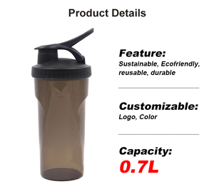 Gobelet en plastique personnalisé avec logo, sans BPA, écologique, pour protéines, avec mélangeur, pour boire directement, pour la salle de sport, la remise en forme, les sports - Product Image 3