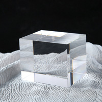 Bloc de cristal transparent personnalisé avec logo gravé au laser 3D, bloc de cristal vierge pour cadeaux d'affaires, fourni directement par l'usine HBL